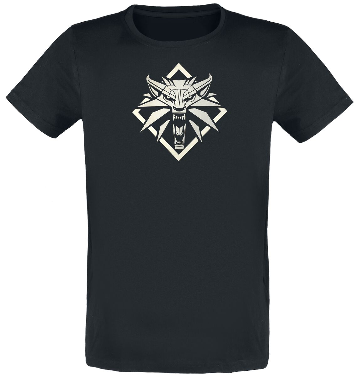 The Witcher - Gaming T-Shirt - Wolf Medallion - M bis XXL - für Männer - Größe XL - schwarz