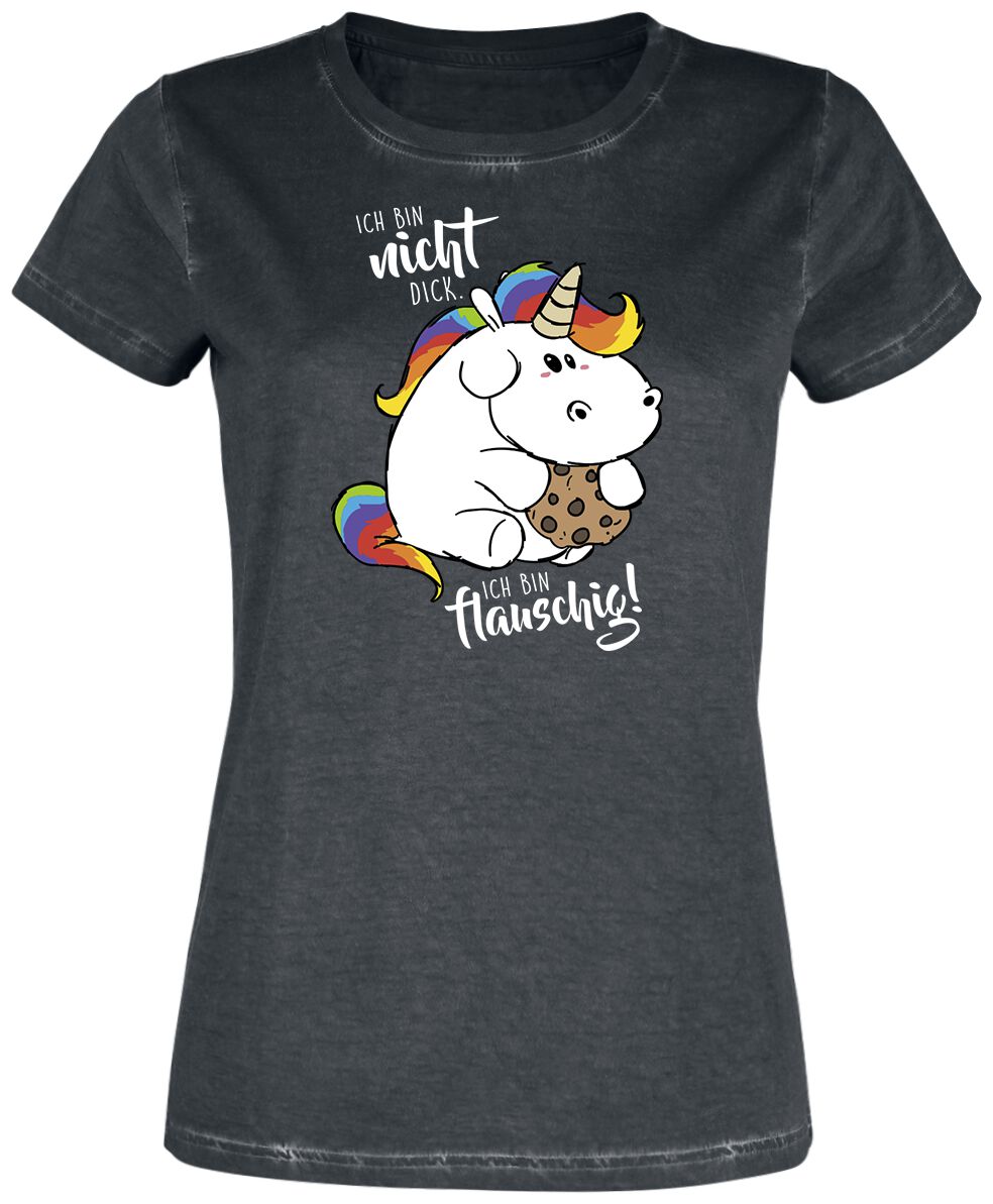 T-Shirt Manches courtes Unicorn de Chubby Unicorn - Ich bin nicht dick. Ich bin flauschig! - S à 3XL