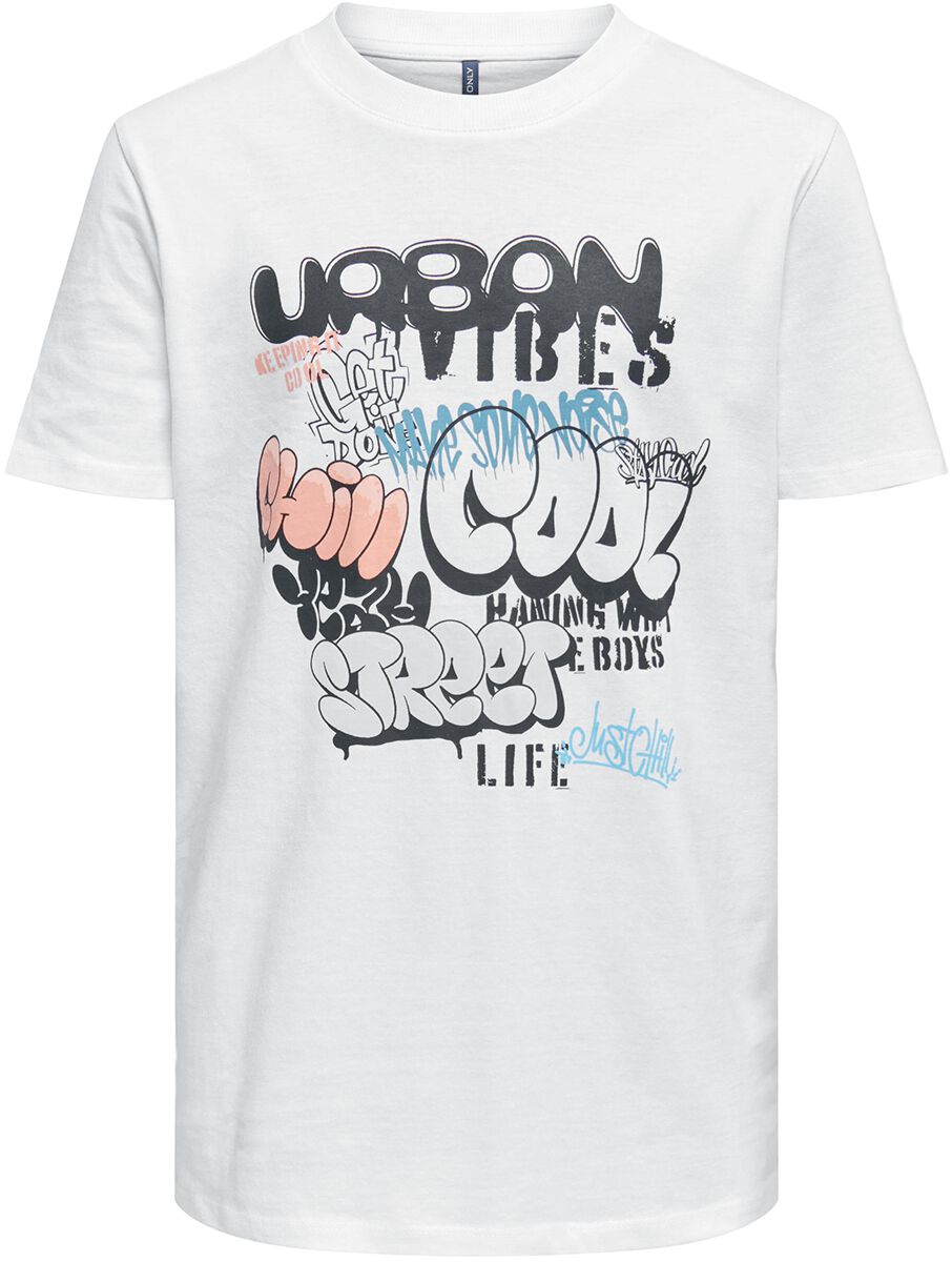 T-shirt de Kids ONLY - Zen Street - 122/128 à 170/176 - pour garçons - blanc