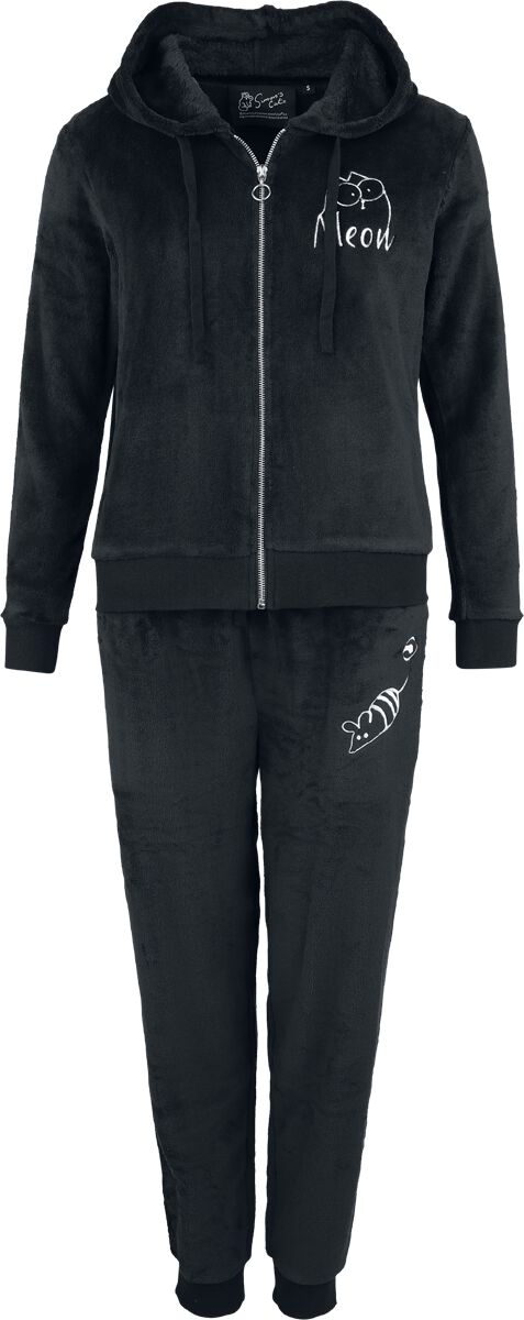 Simon's Cat Meow Meow Schlafanzug schwarz in 3XL