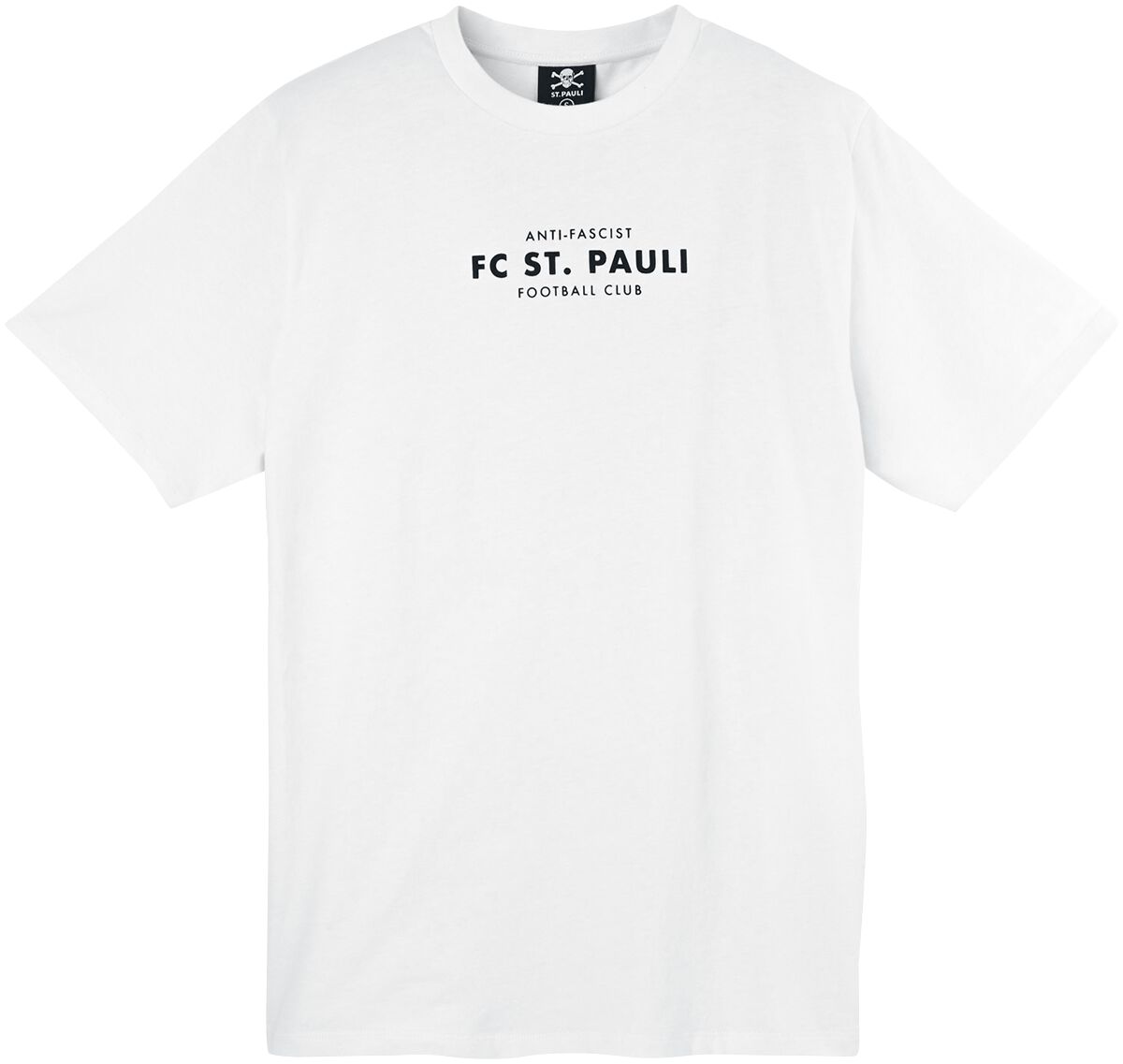 Anit-Facist Totenkopf T-Shirt weiß von FC St. Pauli