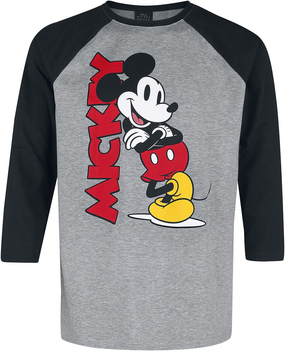 Mickey Mouse Hang Out Long-sleeve Shirt grey black
