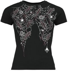 T-Shirt mit Spinnennetzen, Gothicana by EMP, T-Shirt