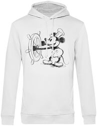Estilo retro: Sudadera con capucha de Mickey Mouse en blanco