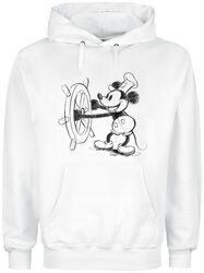 Retro styl: Mickey Mouse Hoodie v bílé barvě