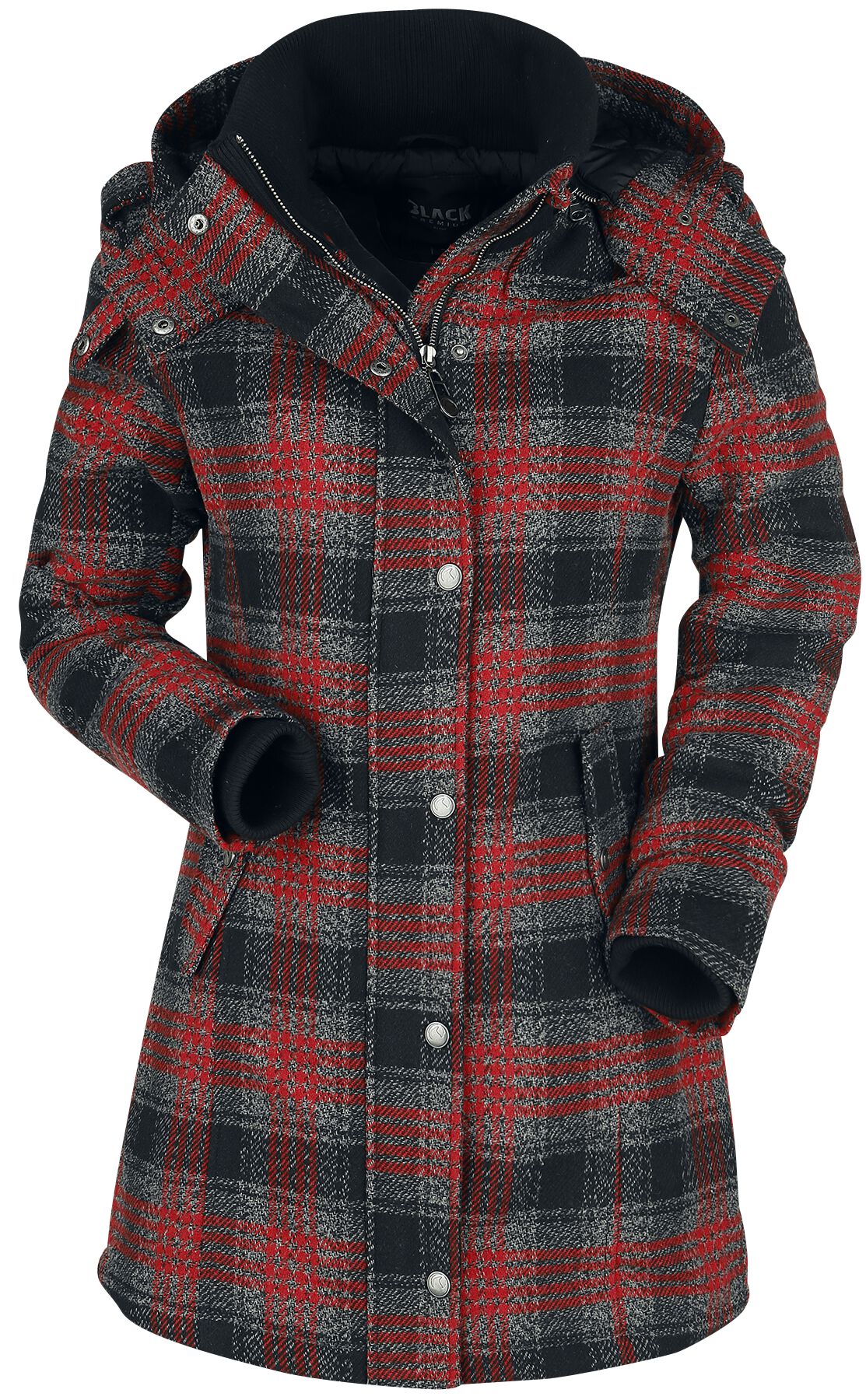 Image of Cappotto corto di Black Premium by EMP - Checkered short coat - S a 5XL - Donna - nero/rosso