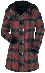 Checkered Short Coat, Black Premium by EMP, Kurzmantel