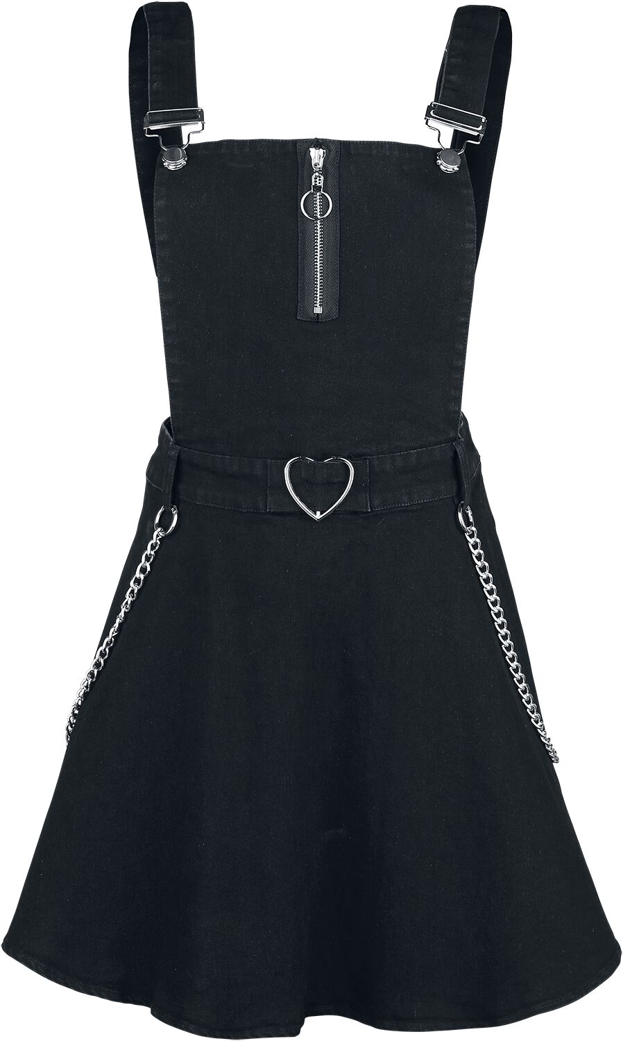 Jawbreaker - Gothic Kurzes Kleid - Love Me Right Dungeree Style Dress - S bis XXL - für Damen - Größe L - schwarz