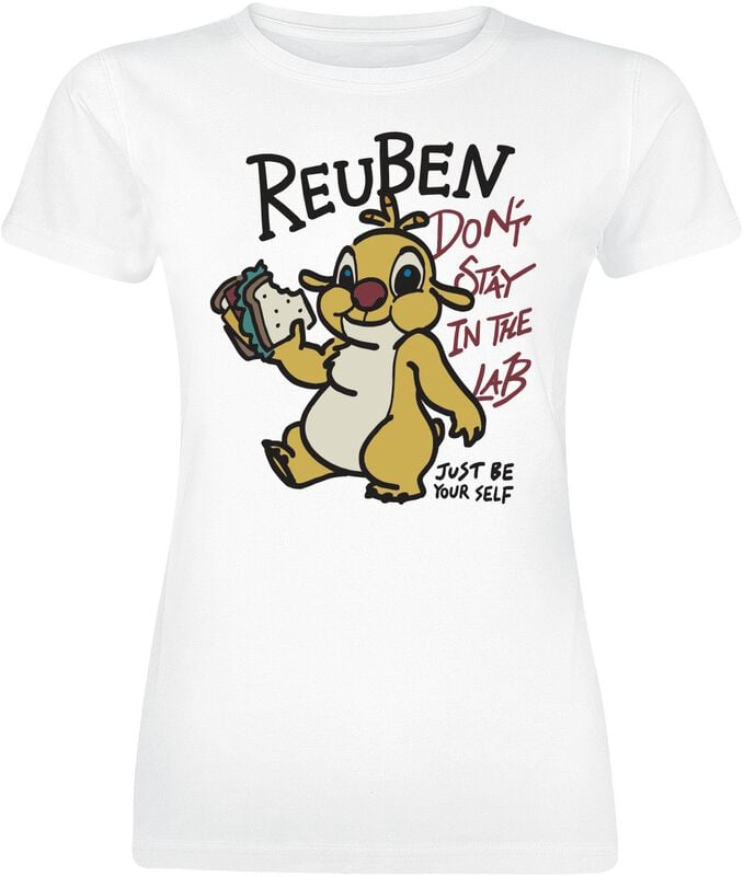 Disney T-Shirt - Reuben - Don't Stay In The Lab - S bis 3XL - für Damen - Größe XXL - weiß - Lizenzierter Fanartikel - Frauen - female