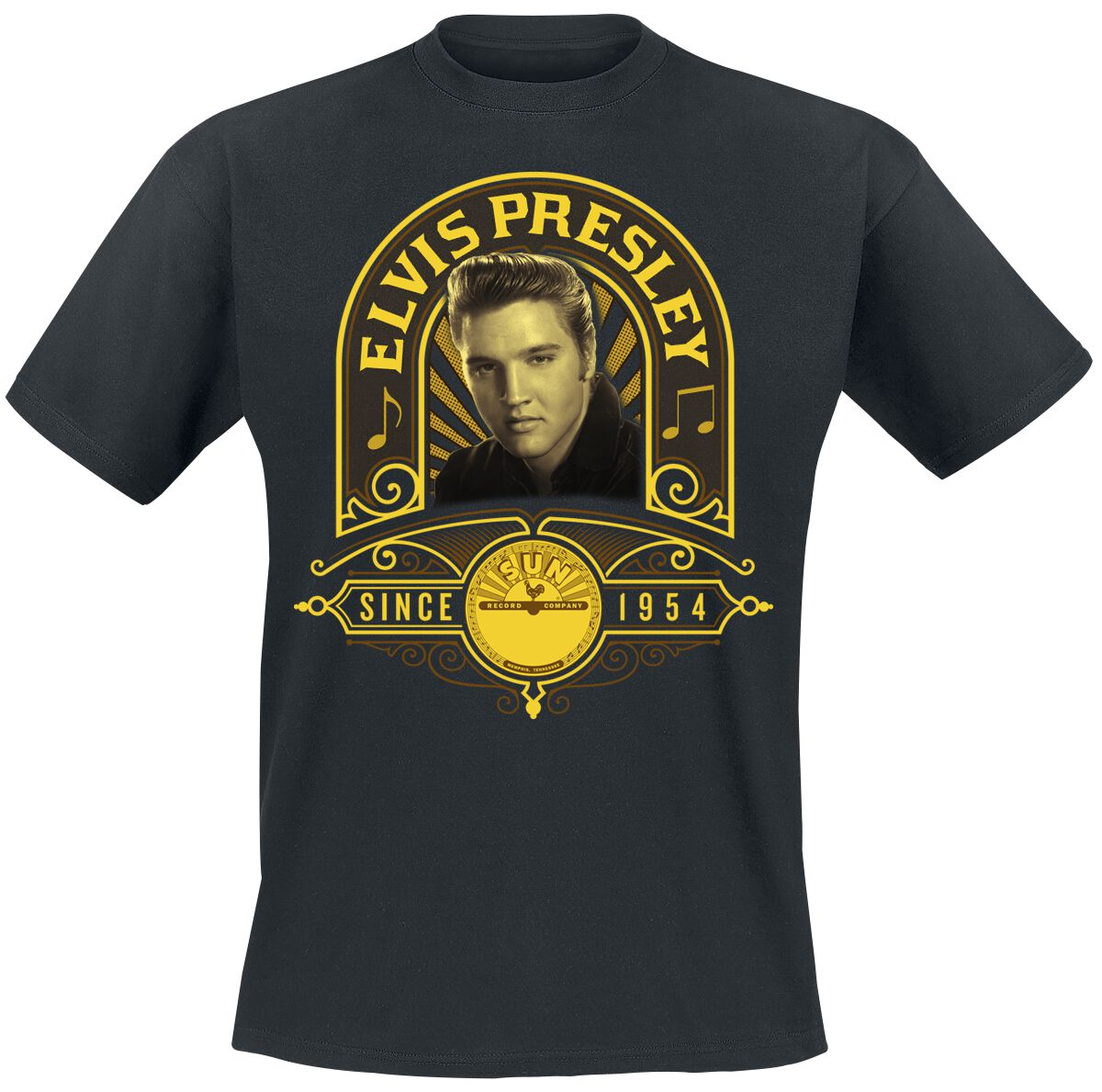 Elvis Presley T-Shirt - Studio Portrait - S bis 3XL - für Männer - Größe M - schwarz  - Lizenziertes Merchandise!