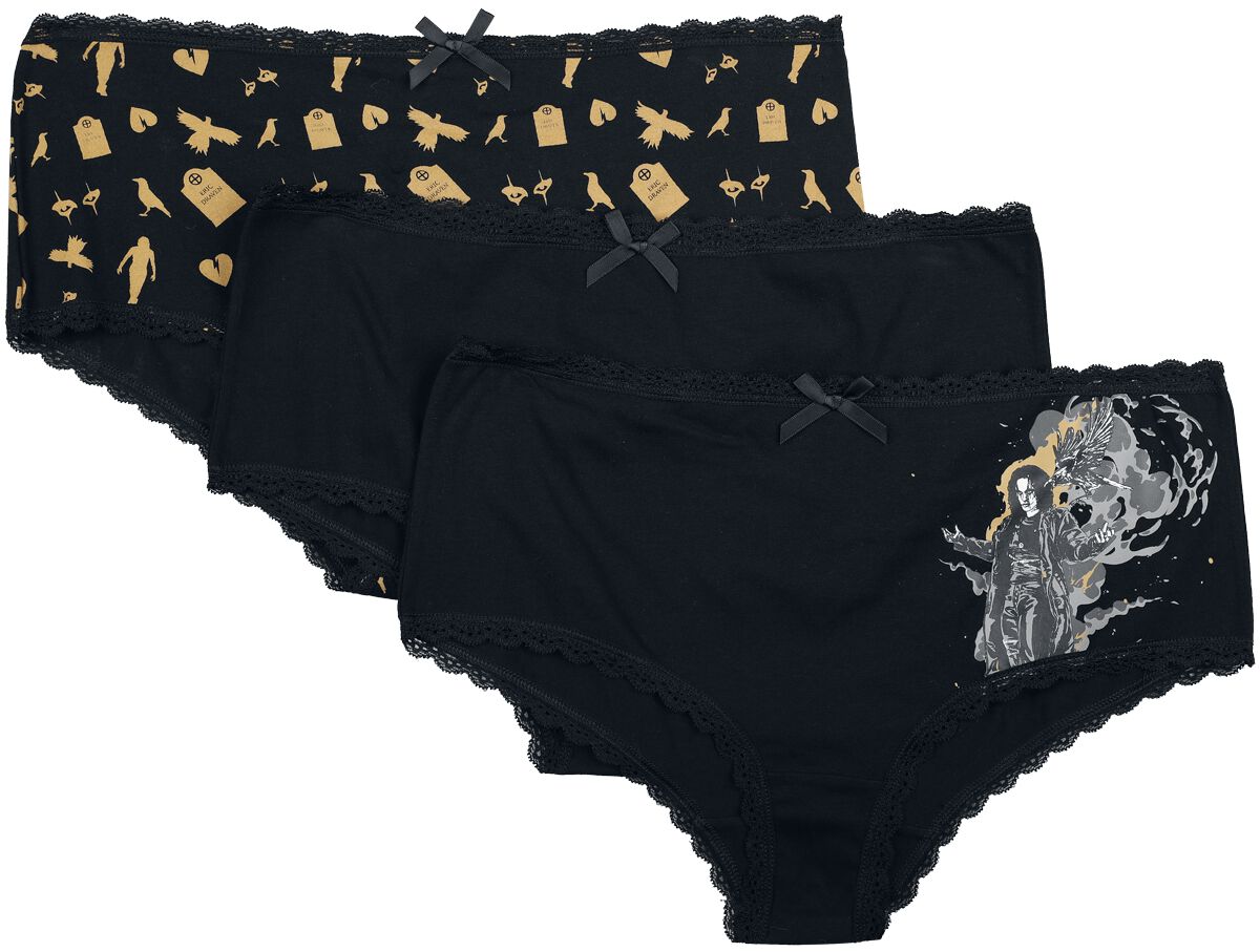 Gothicana by EMP Gothicana X The Crow 3-Pack Panties Panty-Set schwarz in XXL
