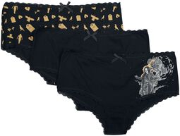 Gothicana X The Crow 3-Pack Panties, Gothicana by EMP, Panty-Set