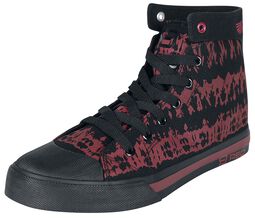 Rot/schwarzer Sneaker im Batik-Look, RED by EMP, Sneaker high