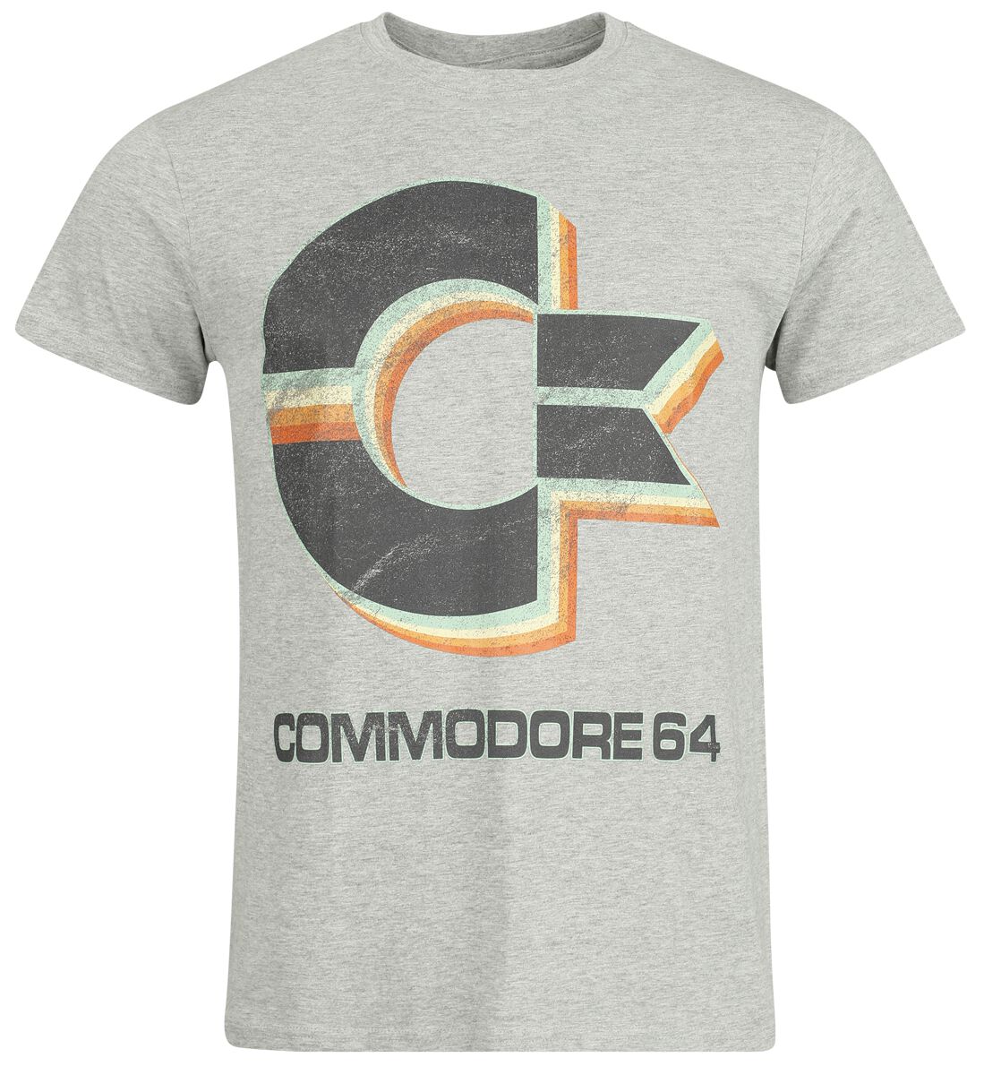 Commodore 64 - Gaming T-Shirt - Retro Logo - S bis XXL - für Männer - Größe L - grau meliert  - EMP exklusives Merchandise!