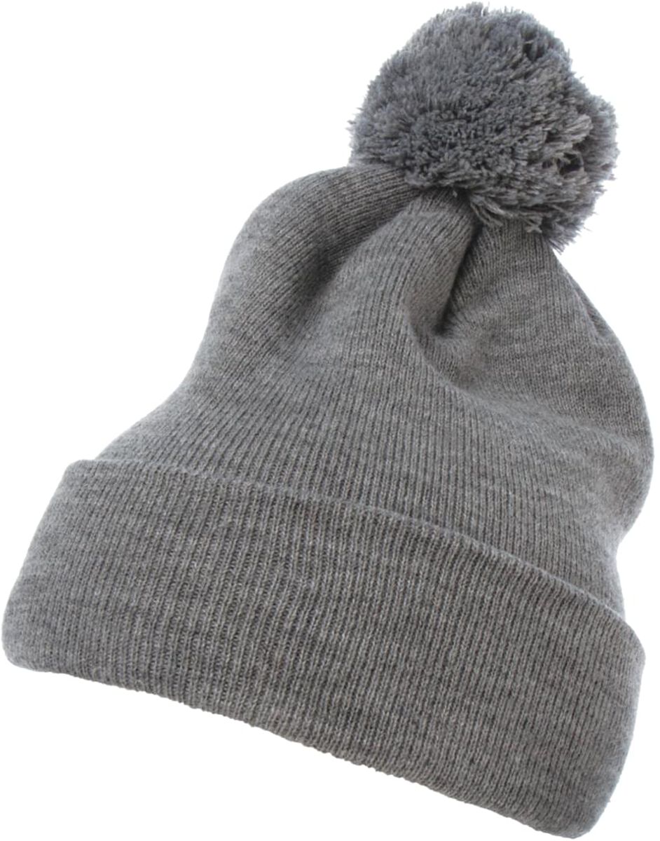 Flexfit Mütze - Cuffed Pom Pom Knit Beanie - grau