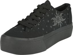 Plateau Sneaker with Stars, Moon and Sun, Gothicana by EMP, Creepers