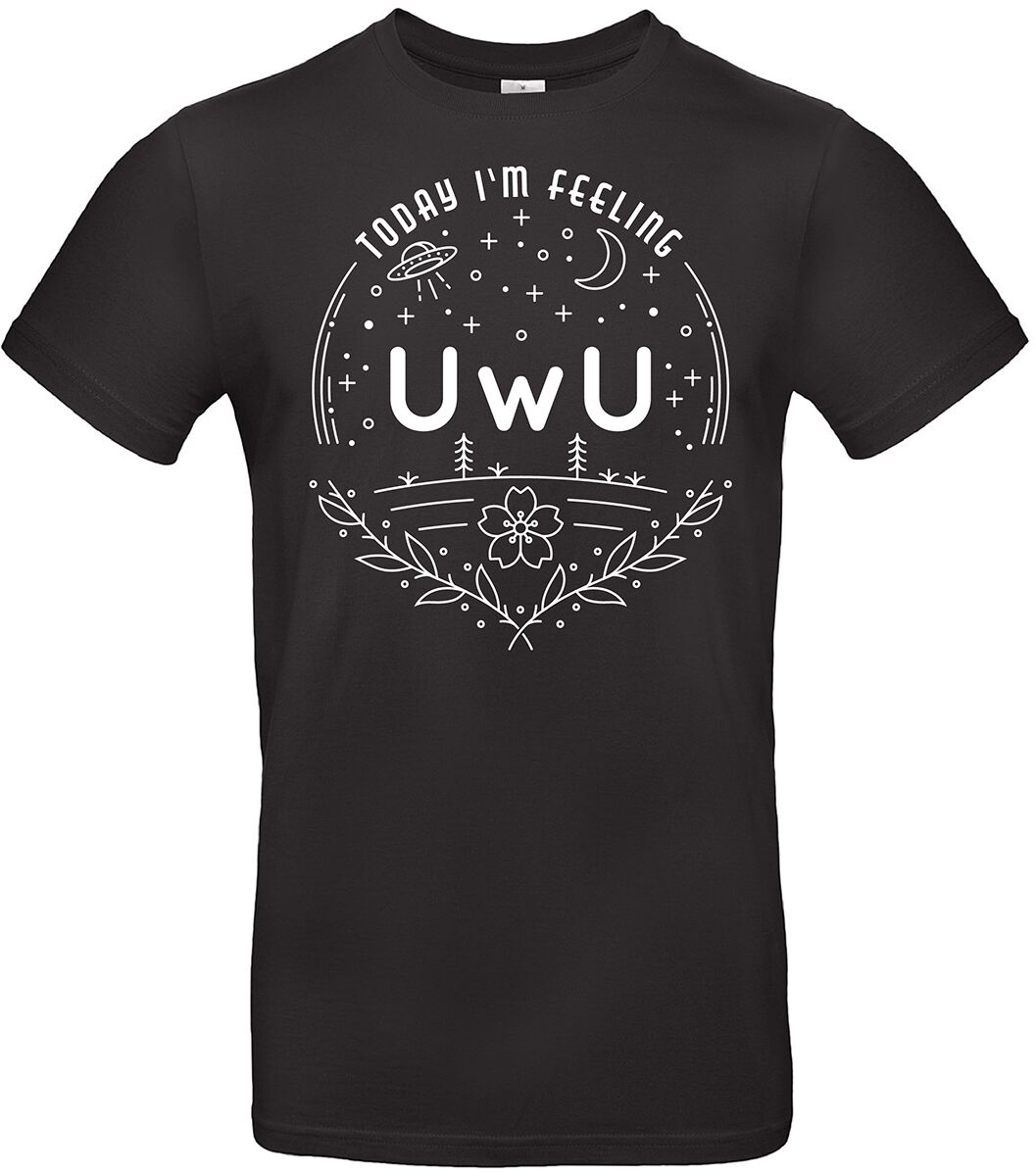 Funshirt UwU Badge T-Shirt schwarz Funshirt UwU Badge T-Shirt schwarz