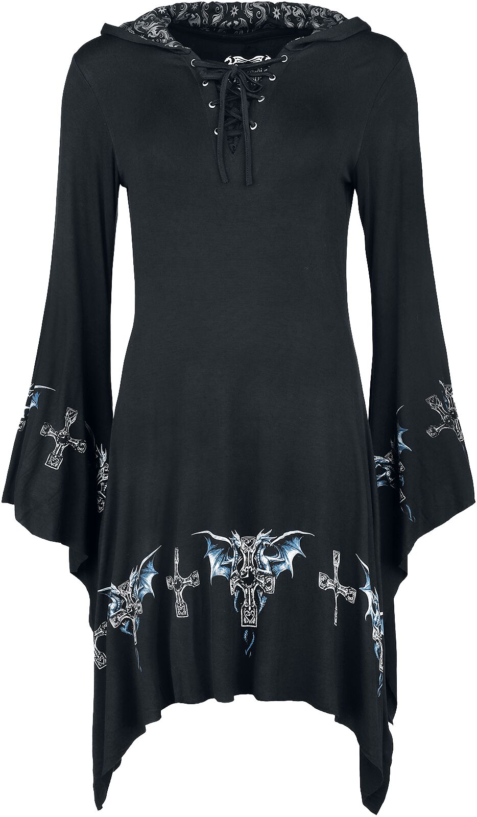Gothicana by EMP Gothicana X Anne Stokes -  Short Dragon Dress Kurzes Kleid schwarz in L