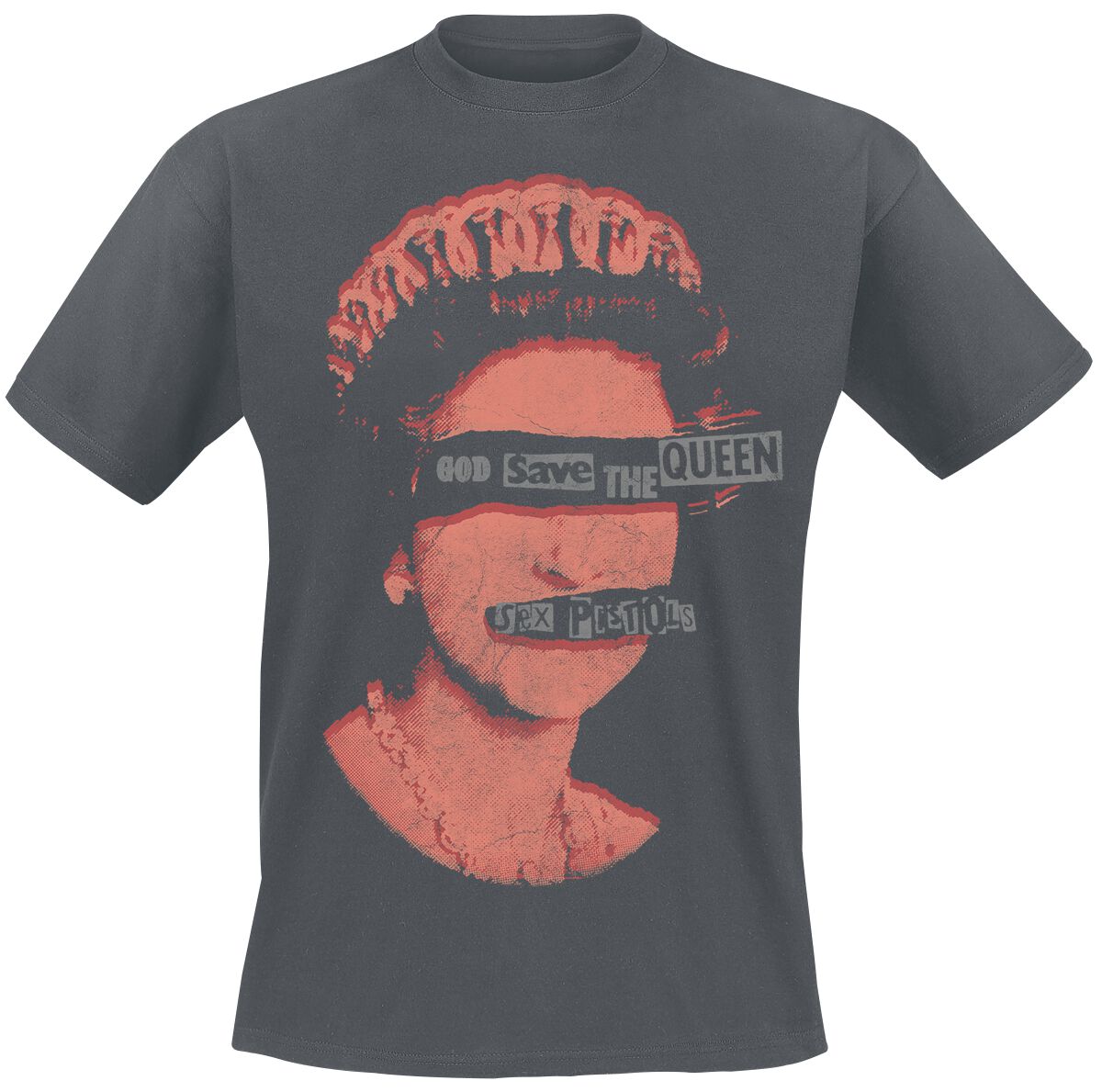 Sex Pistols T-Shirt - God Save The Queen - S bis XXL - für Männer - Größe M - dunkelgrau  - Lizenziertes Merchandise!