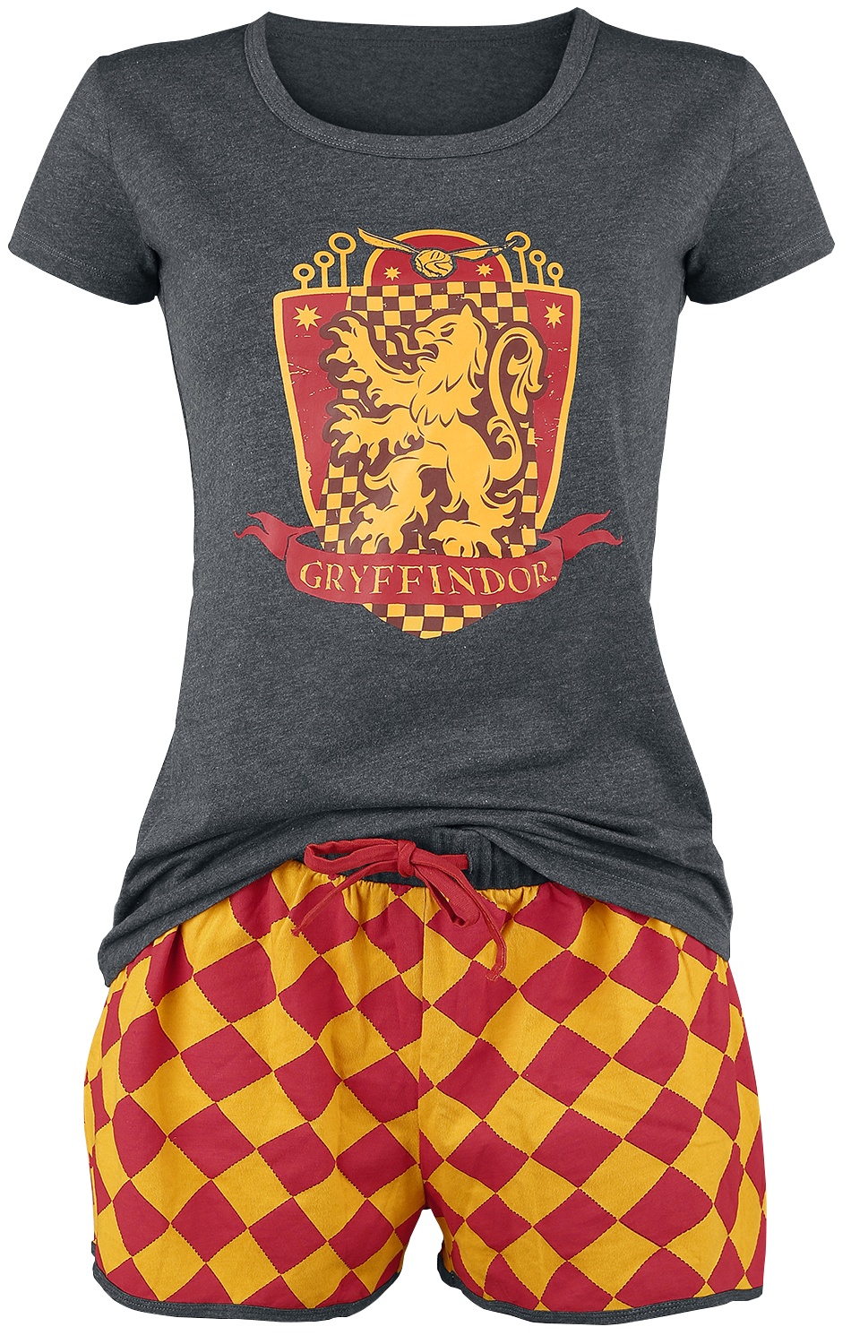 Harry Potter Gryffindor Quidditch Schlafanzug grau rot gelb