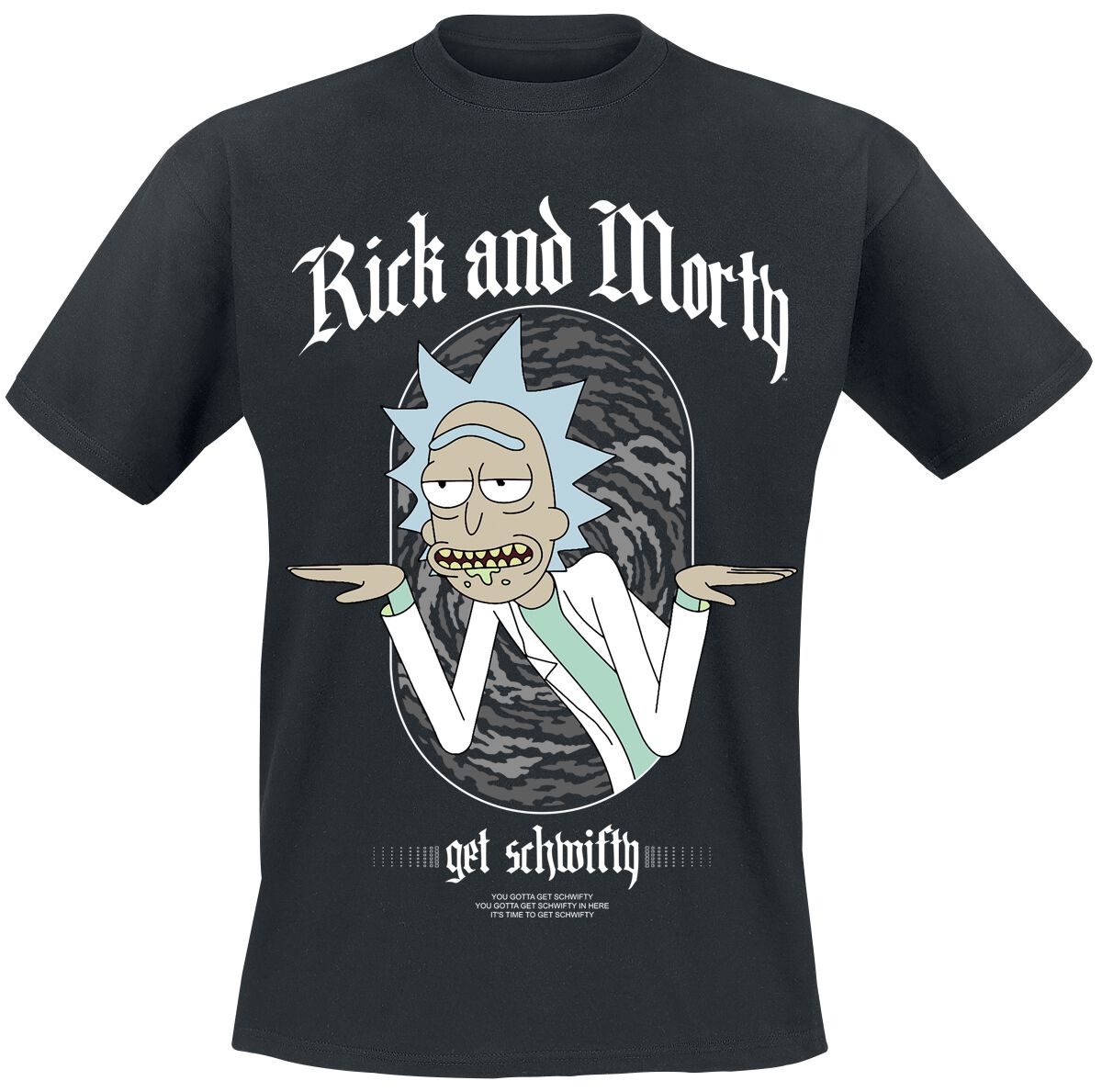 Rick And Morty T-Shirt - Get Schwifty - L bis XXL - für Männer - Größe XXL - schwarz  - Lizenzierter Fanartikel