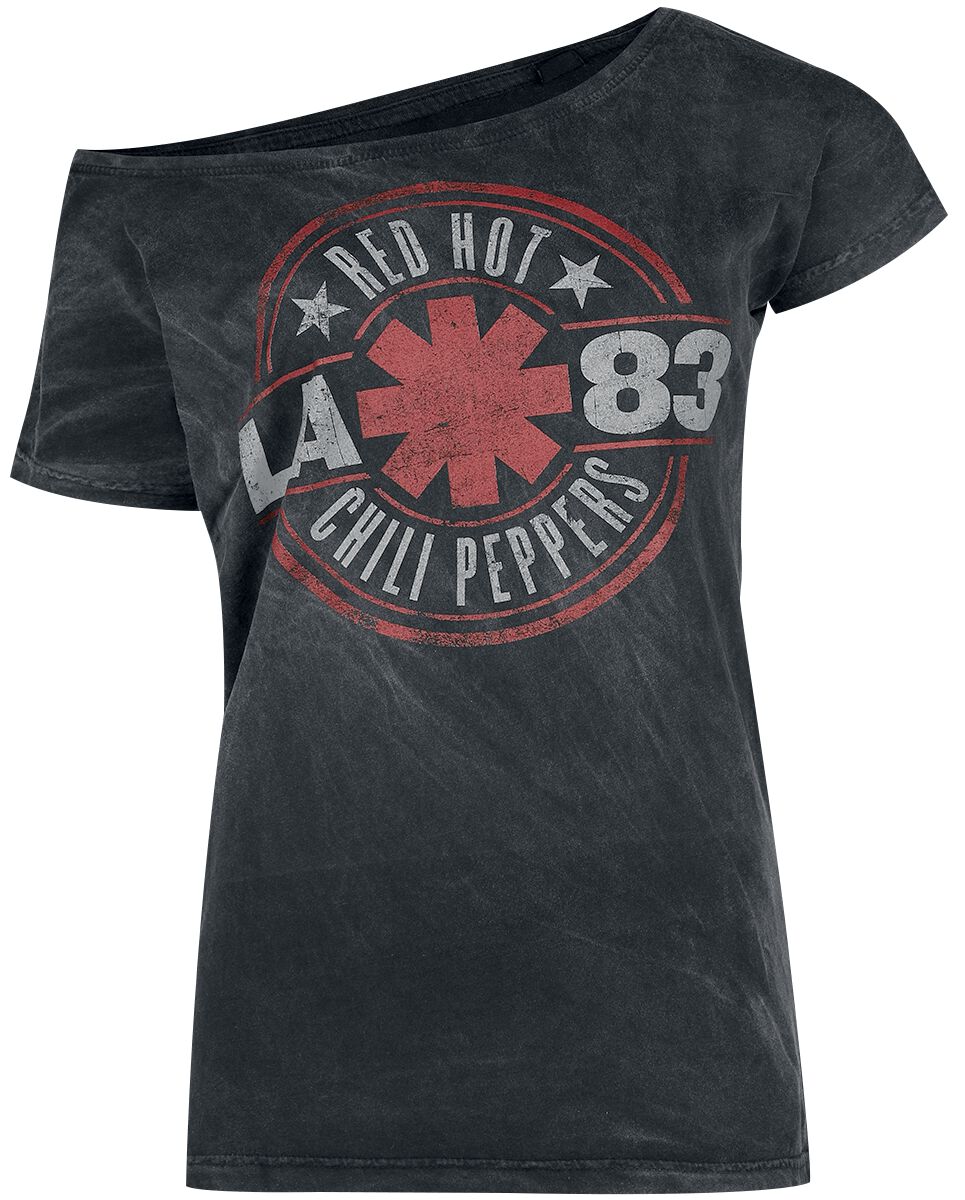 Red Hot Chili Peppers T-Shirt - Distressed Logo - M bis XXL - für Damen - Größe L - schwarz  - Lizenziertes Merchandise!
