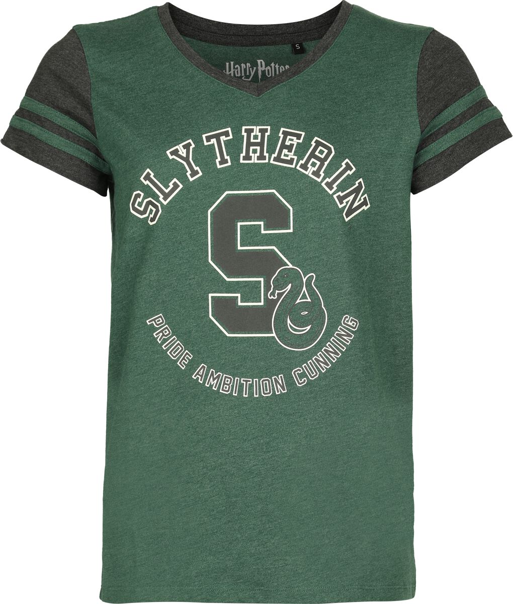 T-Shirt - Slytherin College - S bis XXL - für Damen - Größe M - grün - Lizenzierter Fanartikel - Frauen - female