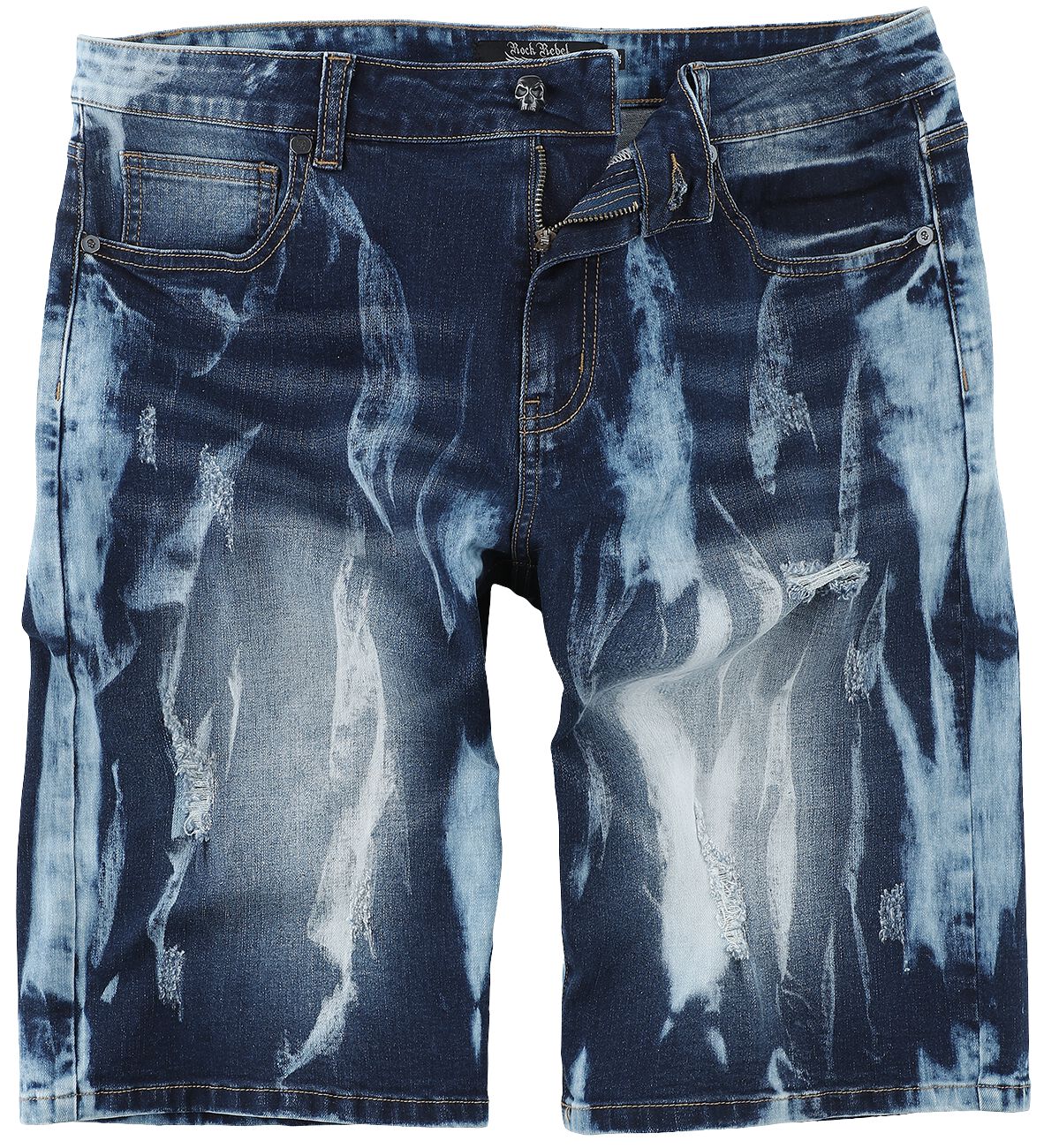 Rock Rebel by EMP Shorts mit starker Waschung Short blau