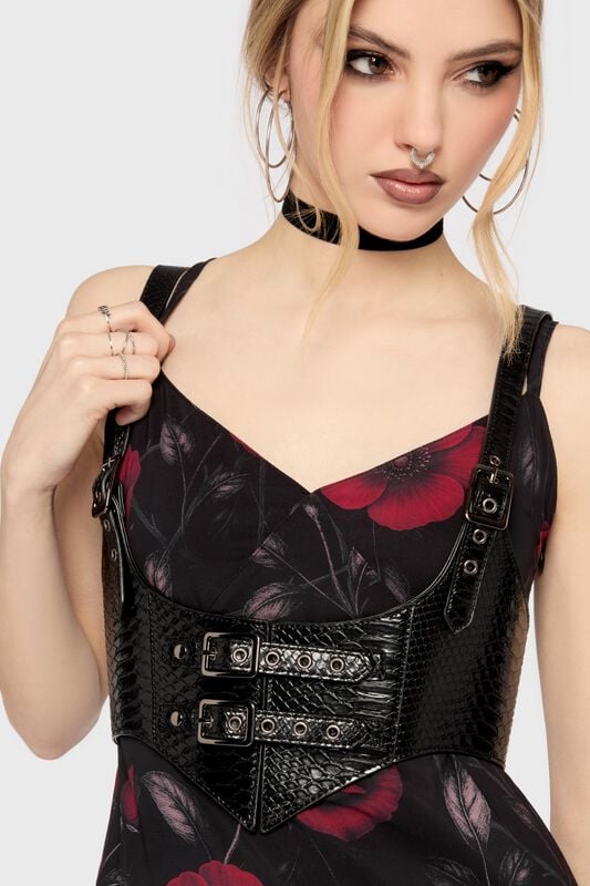 Gothic Harness - Mourning Muse - Venomous Scales Harness - für Damen - schwarz - Frauen - female
