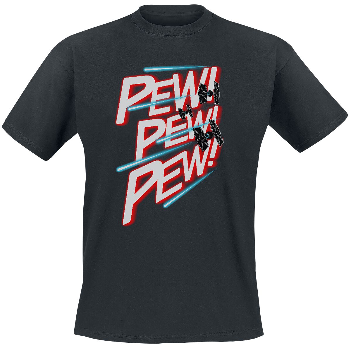 Star Wars T-Shirt - PEW PEW PEW - S bis 3XL - für Männer - Größe 3XL - schwarz  - Lizenzierter Fanartikel