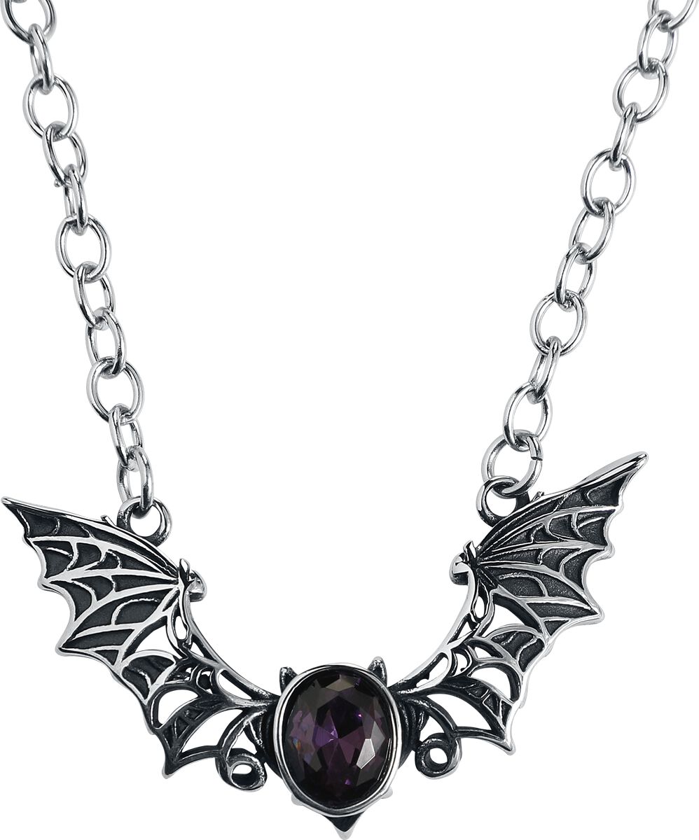 etNox - Gothic Halsketting - Bat - voor Vrouwen - zilverkleurig