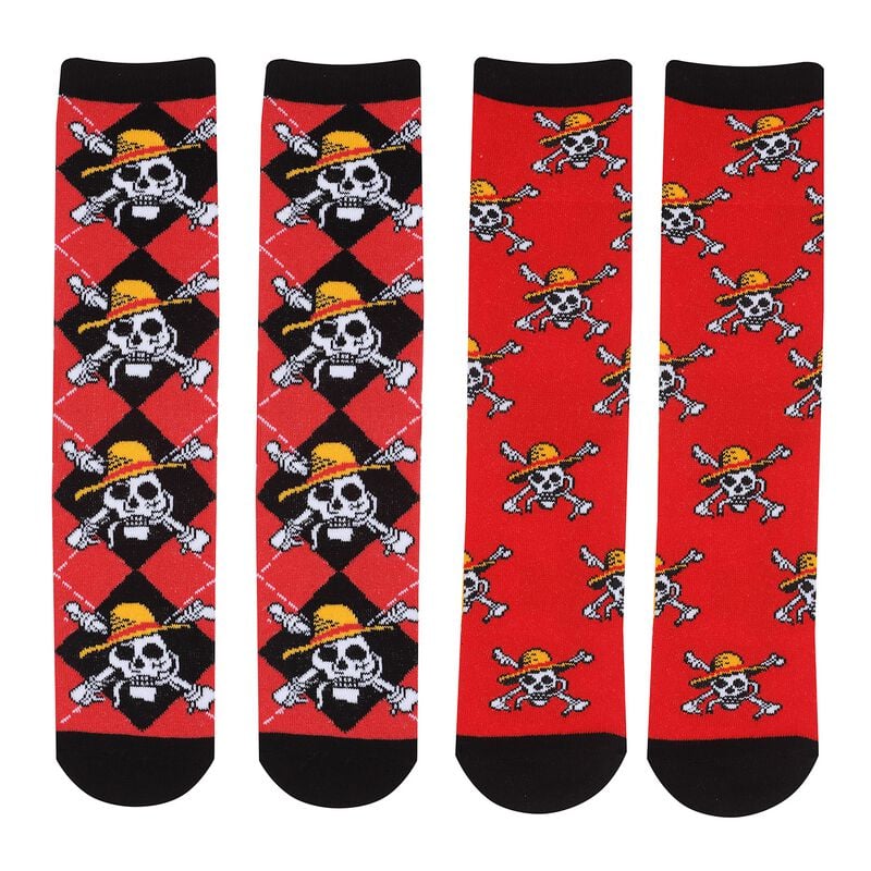 Calzini Anime di One Piece - Skull - 2er Set - S-M a L-XL - Unisex - multicolore