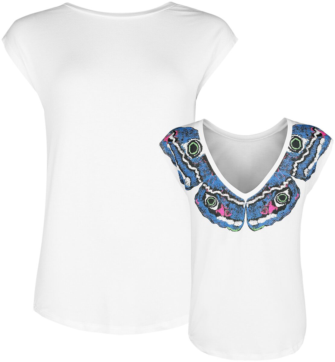 T-Shirt Manches courtes de Full Volume by EMP - T-Shirt Imprimé Papillons - S à XXL - pour Femme - b