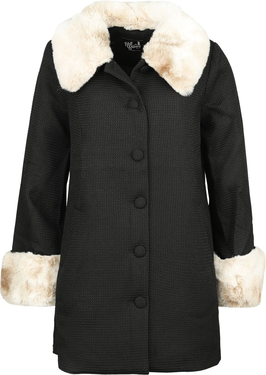 Image of Cappotti Rockabilly di Hell Bunny - Faustine coat - XS a XL - Donna - nero/beige