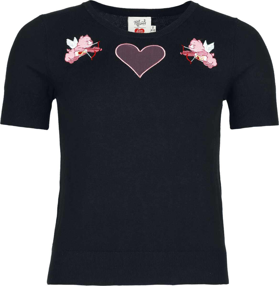 Rockabilly T-Shirt - Love A Lot Top - XS bis 4XL - für Damen - Größe L - schwarz - Frauen - female