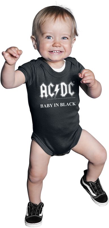 Kinder Babys (bis Gr. 92) Baby Body Baby In Black | AC/DC Merch Babymode