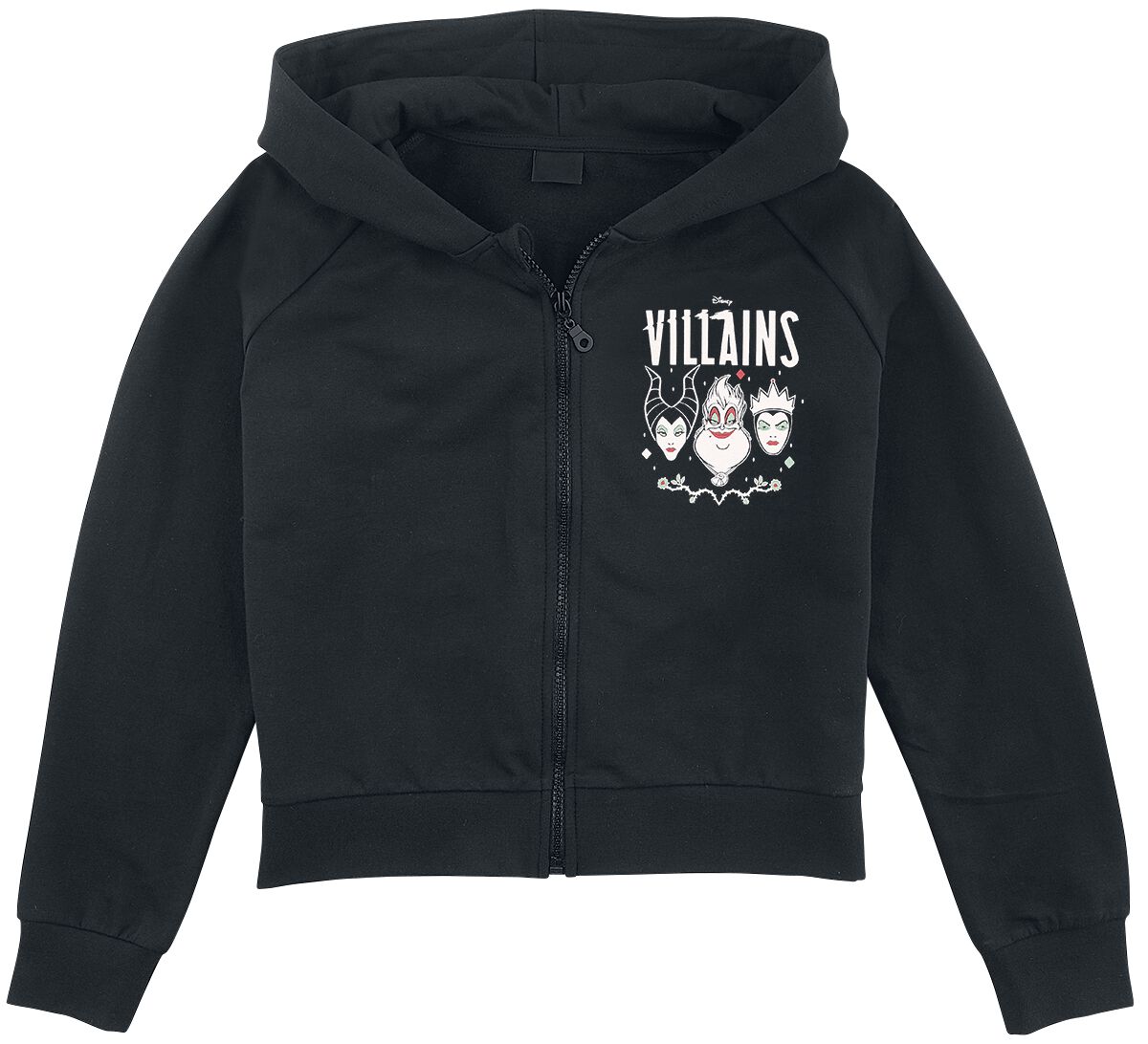 Levně Disney Villains Kids - Evil Queens detská mikina s kapucí na zip černá