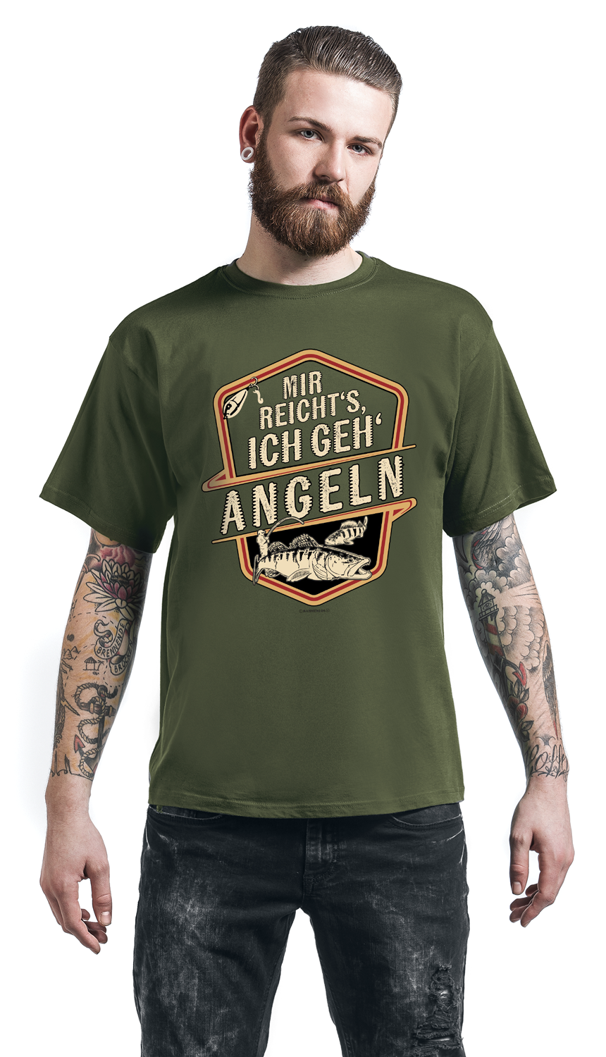 Sprüche Mir reicht`s ich geh' Angeln T-Shirt grün