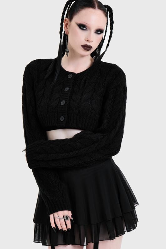 KIHILIST by KILLSTAR SKUKTRA CROPPED CARDIGAN Cardigan schwarz in L