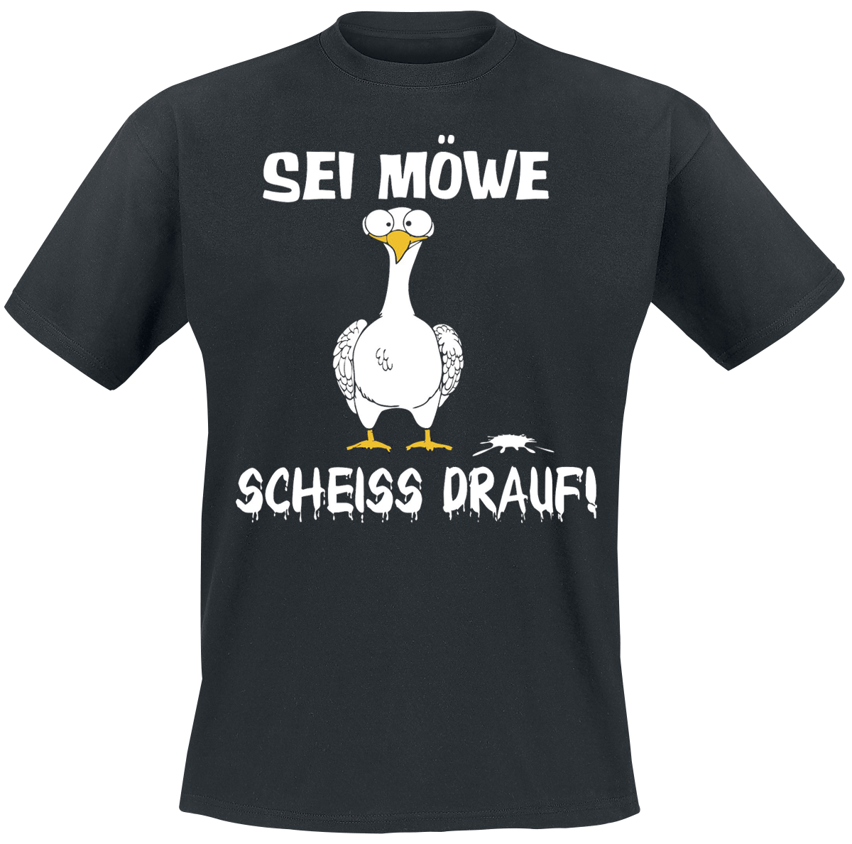 Tierisch - Sei Möwe - Scheiss drauf! - T-Shirt - schwarz - EMP Exklusiv!
