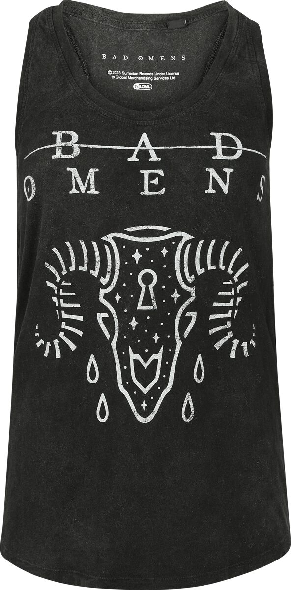 Bad Omens Top - Ram Skull - XL - für Damen - Größe XL - grau  - Lizenziertes Merchandise!