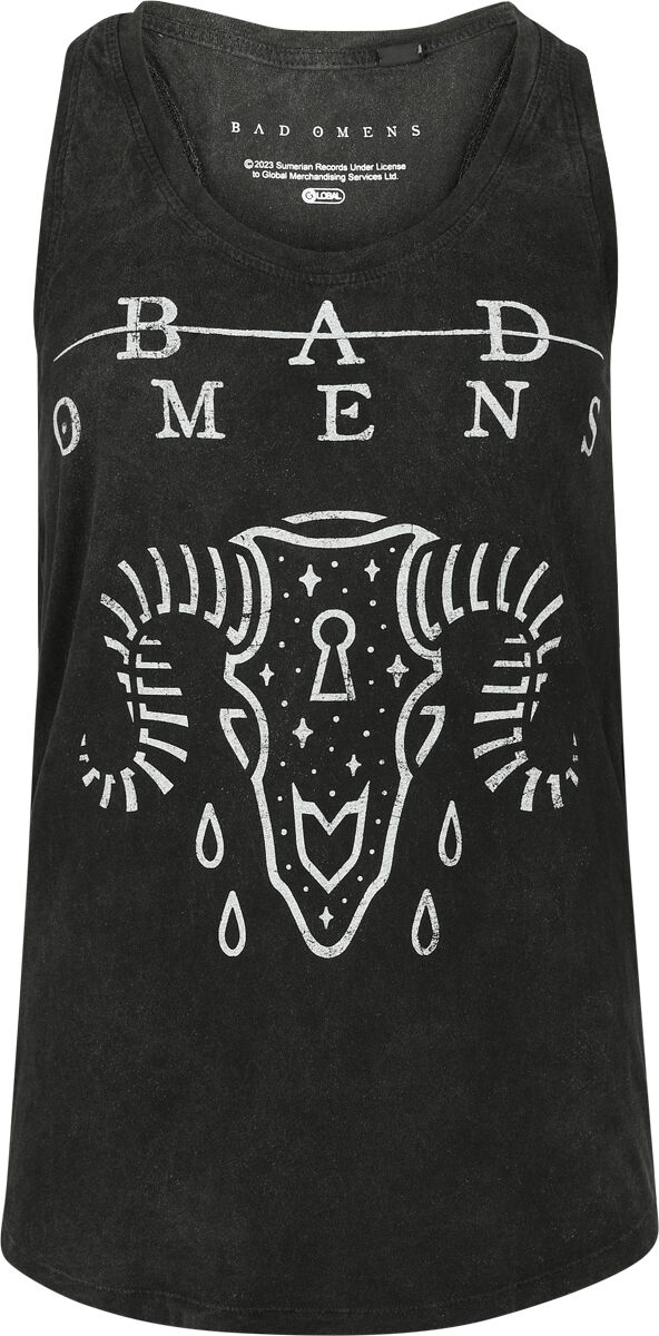 Bad Omens Top – Ram Skull – XL – für Damen – Größe XL – grau – Lizenziertes Merchandise! Bad Omens Top – Ram Skull – XL – für Damen – Größe XL – grau – Lizenziertes Merchandise!
