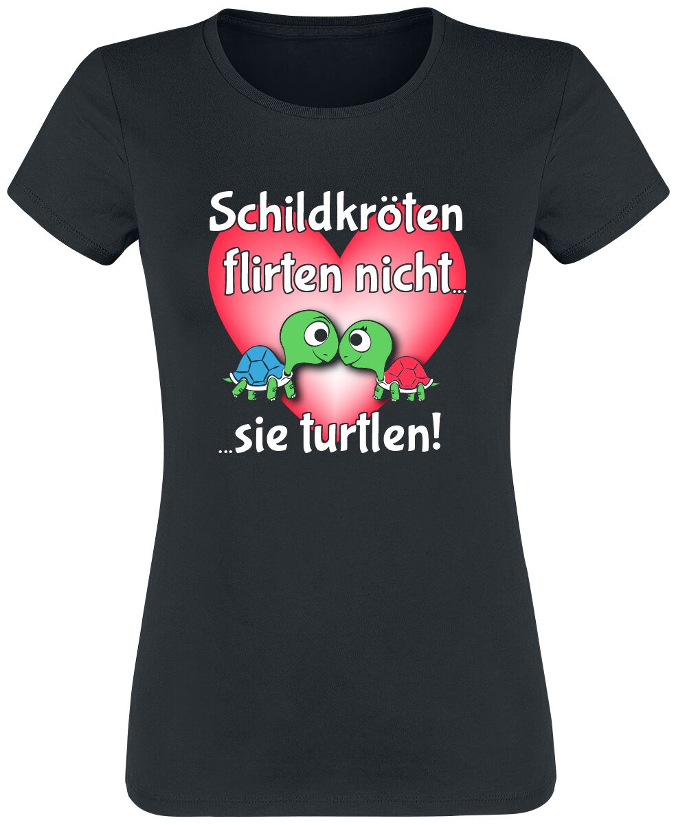 Tierisch Schildkröten flirten nicht… T-Shirt schwarz