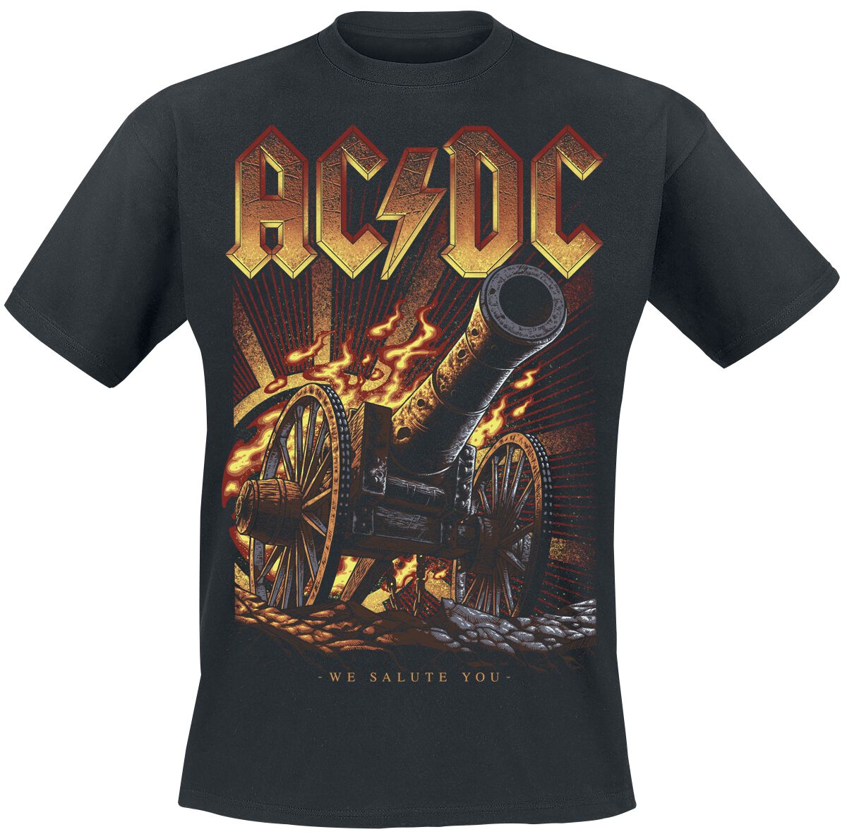 AC/DC T-Shirt - Burning Salute - S bis 5XL - für Männer - Größe M - schwarz  - EMP exklusives Merchandise!