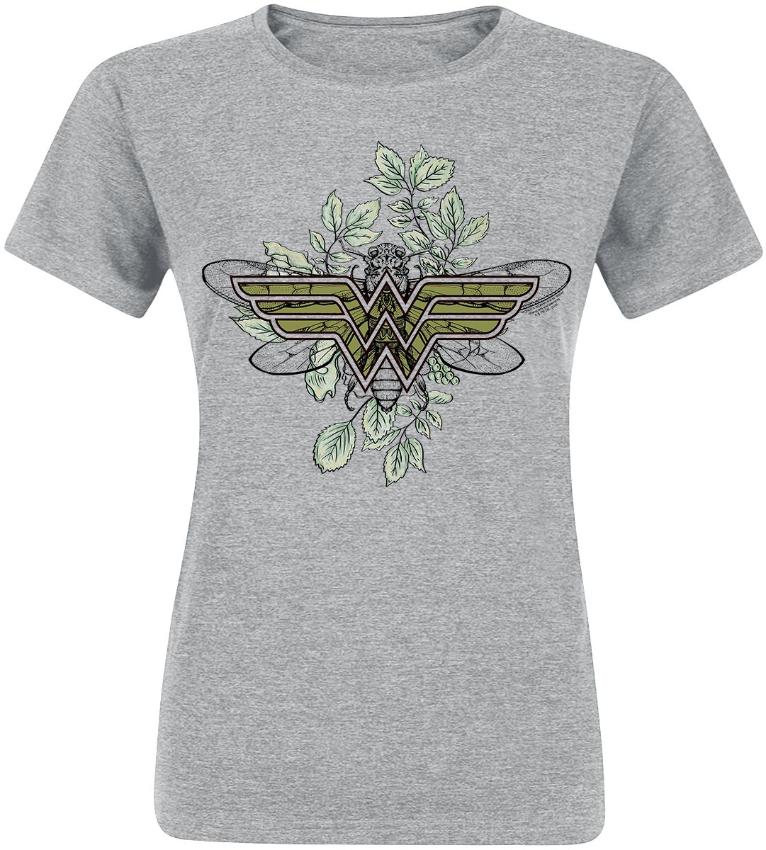 Wonder Woman Butterfly T-Shirt heather grey