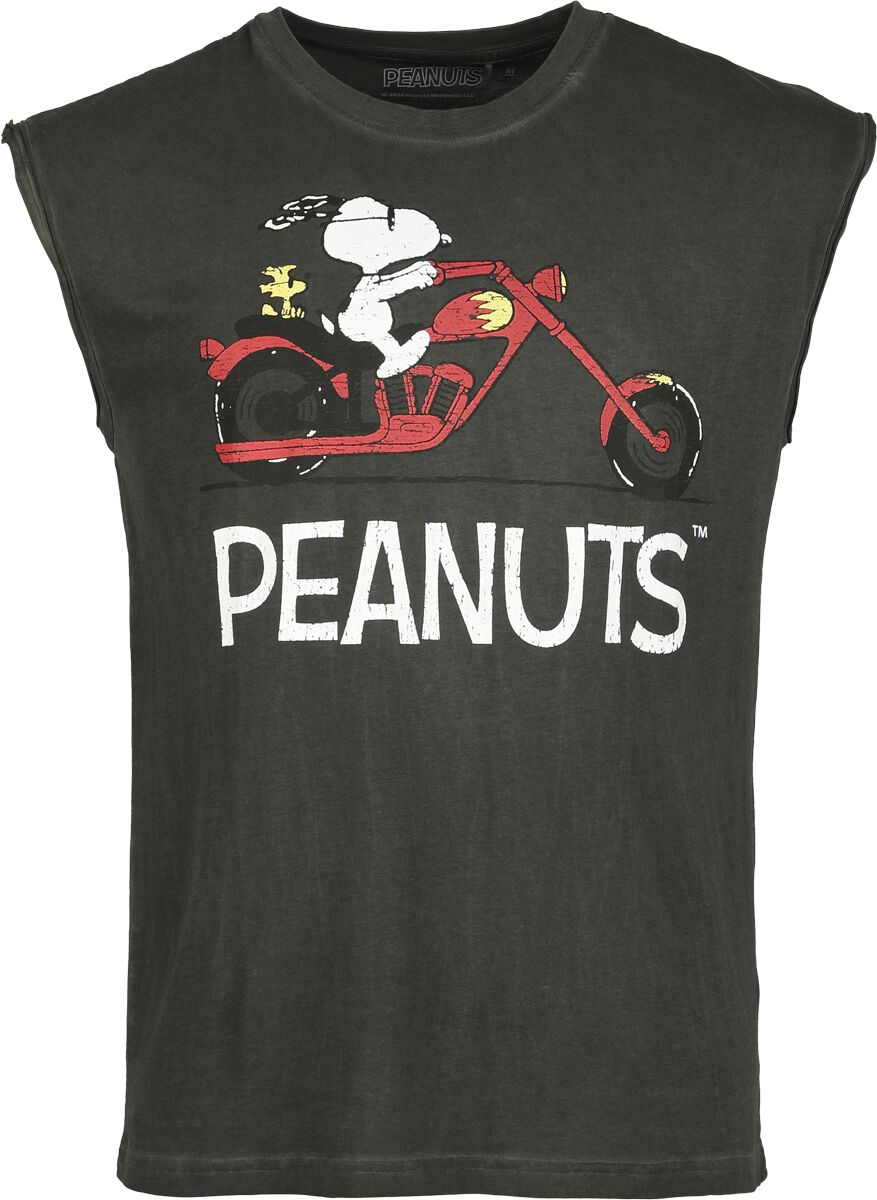 Peanuts Tanktopp - Snoopy - Motorbike - S til 3XL - Herrer - svart