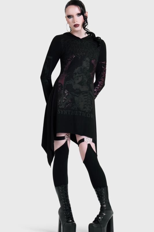 Motionless In White by Killstar - Gothic Kort klänning - Synthetic Love Hood Dress - XS 4XL - för Dam - svart