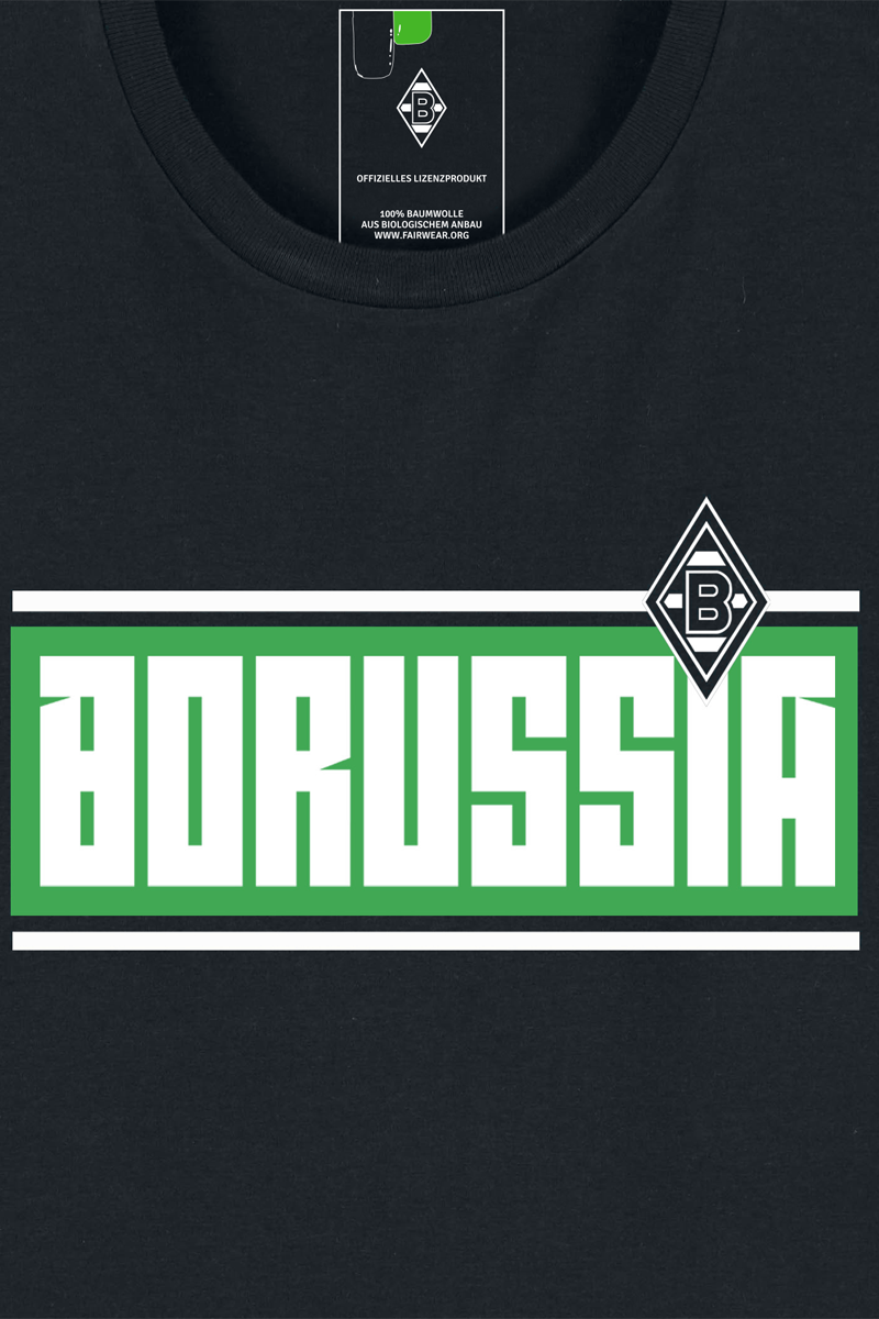 Borussia Mönchengladbach T-Shirt - Borussia - S bis M - für Männer - Größe M - schwarz