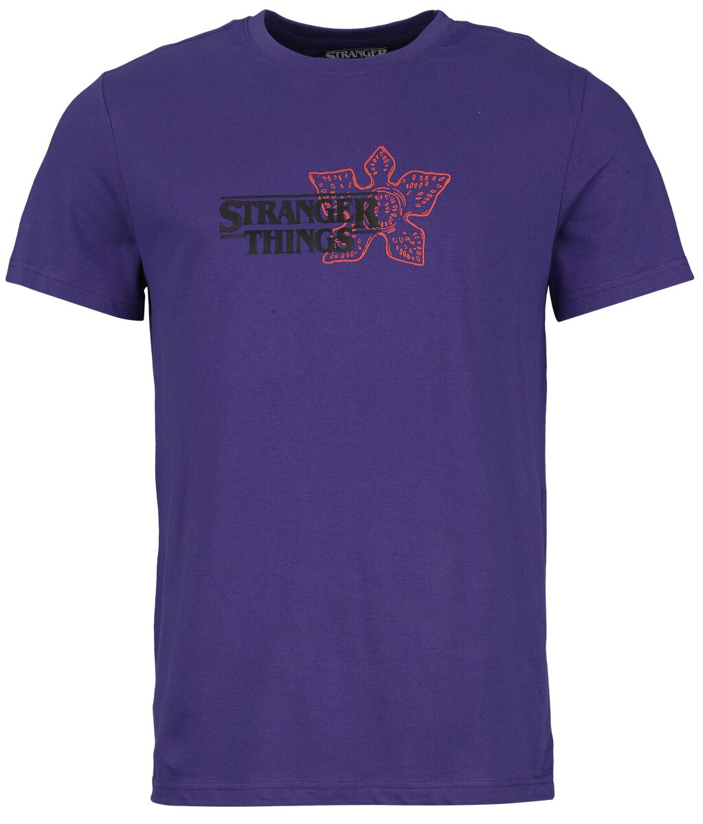 Stranger Things T-Shirt - Demogorgon - XL - für Männer - Größe XL - lila  - Lizenzierter Fanartikel