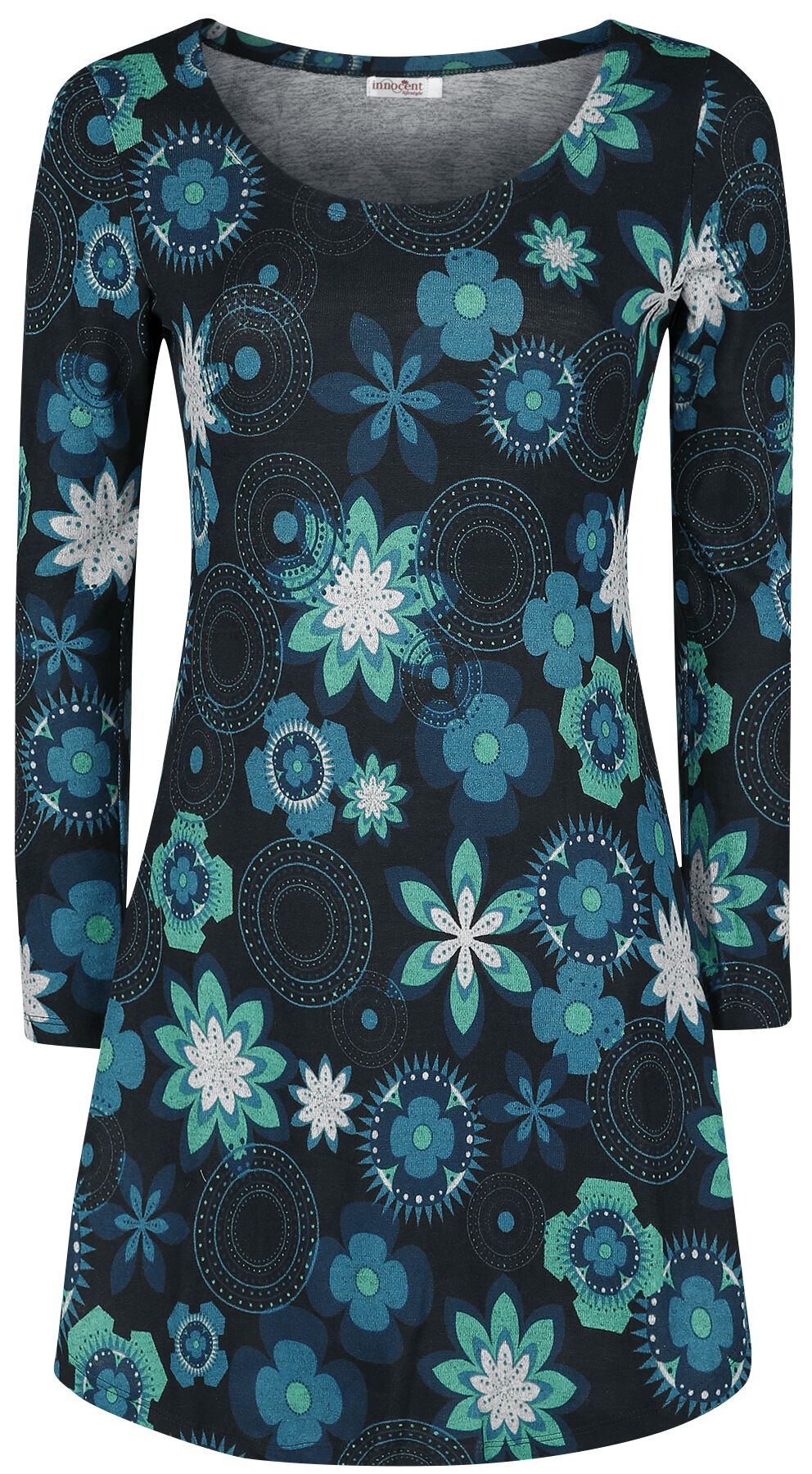 Image of Miniabito di Innocent - Flower Rounds Winter Dress - S a XL - Donna - nero